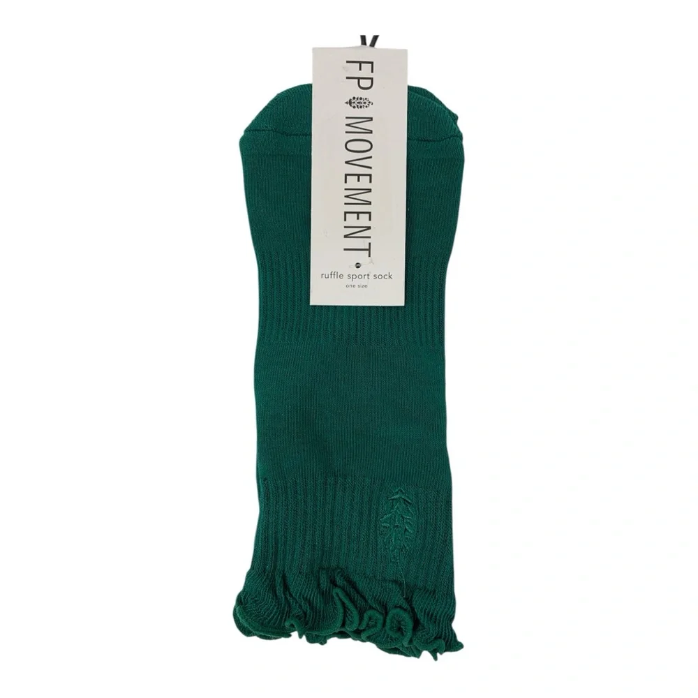 FP Movement by Free People Classic Ruffle Sport Socks (Midnight Jade) NWT